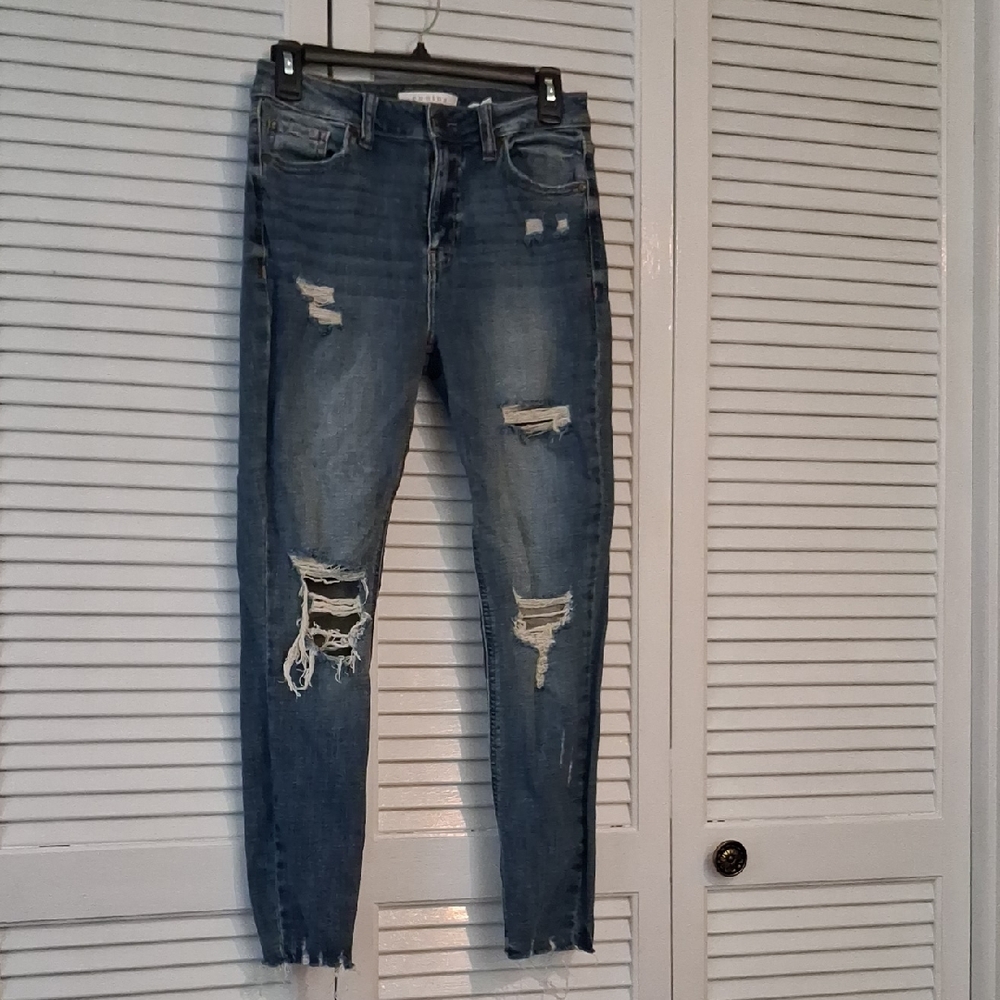 Eunina Ripped Blue Skinny Jeans